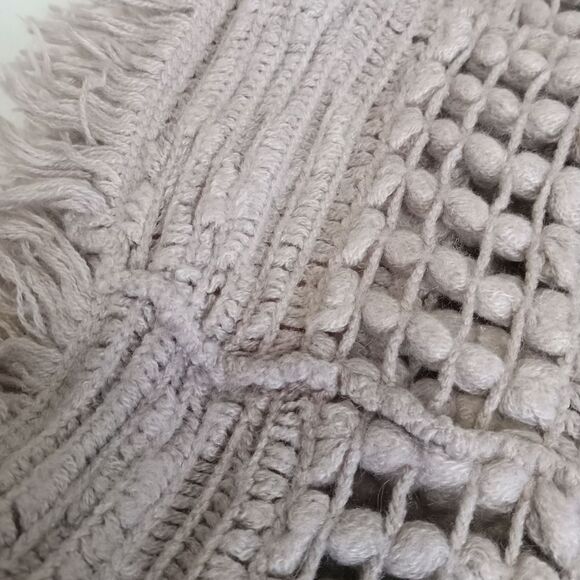 Pink & Beige Open Knit Fringe Lightweight Acrylic Infinity Scarves Bundle of 2 - Picture 3 of 12